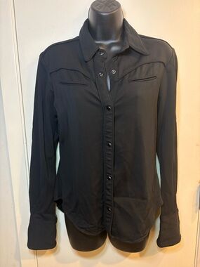 Rag & Bone Cleo Snap-Front Western Wear Shirt Black Womens Size Small